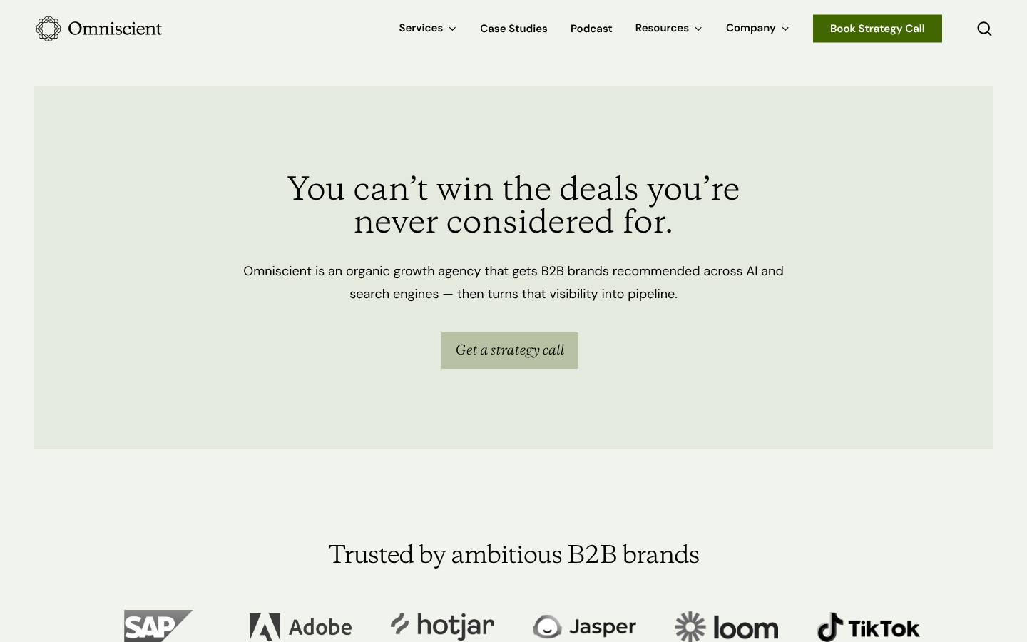Omniscient Digital homepage