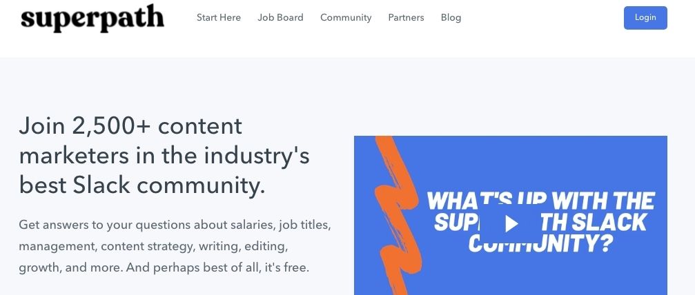 Screenshot of the Superpath front page - one of the best online content communities.