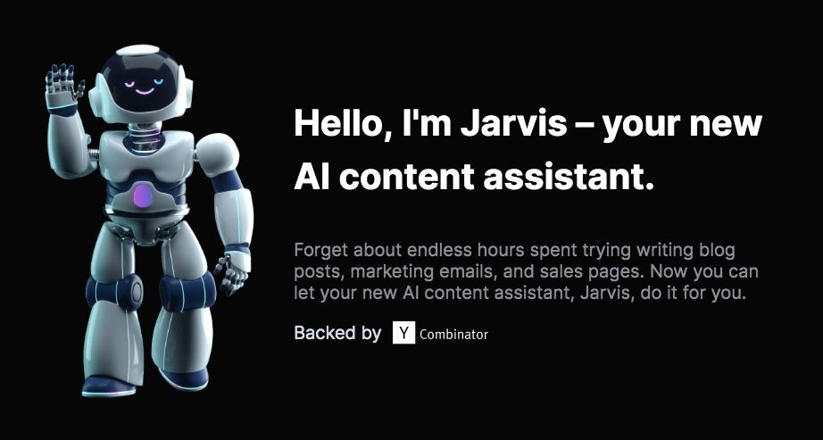 Screenshot from the website for the Jarvis AI tool that helps copywriters