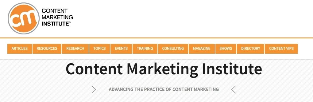Screenshot from content marketing institute