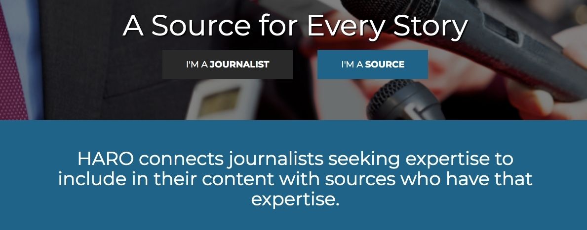 HARO is one of the well-known and most useful resources for B2B writers and journalists. This is a screenshot of the website. 