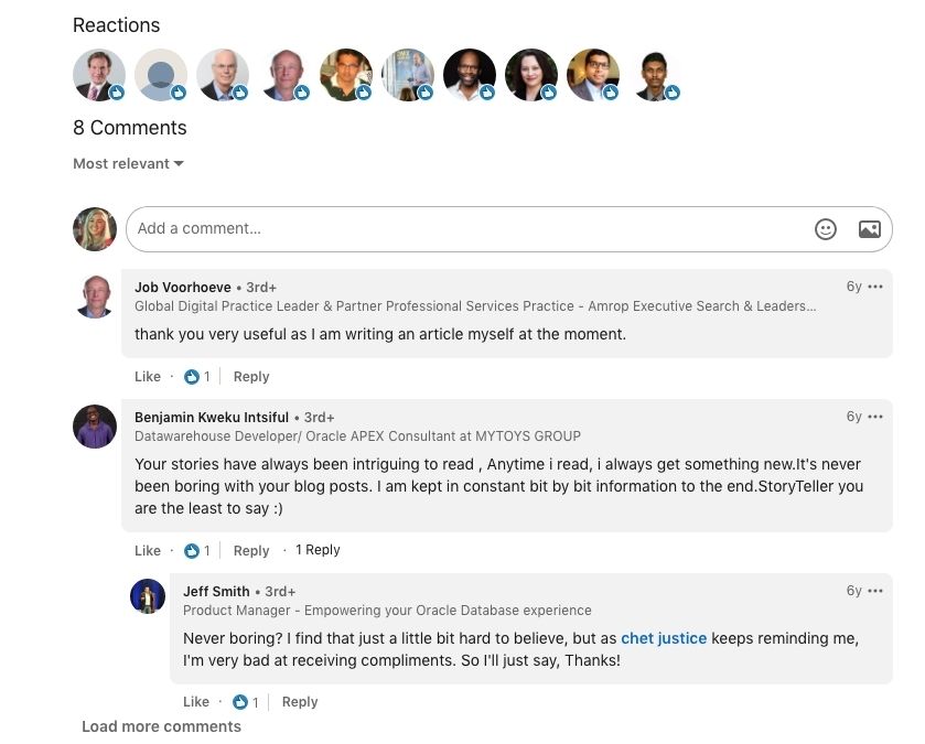 Screenshot of example on how to use linkedin for linkbuilding