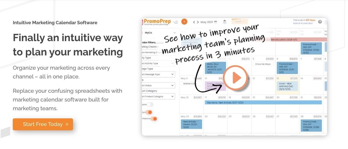 This is a screenshot from the homepage of the content marketing tool Promoprep