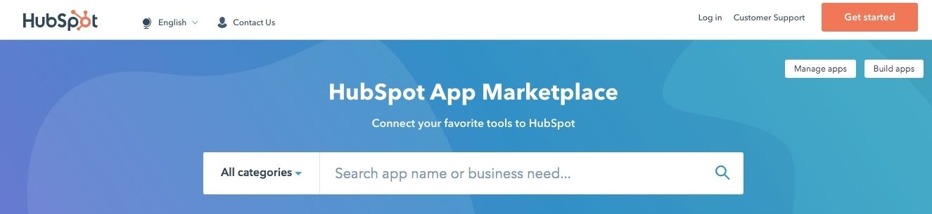This is a screenshot from Hubspot's homepage