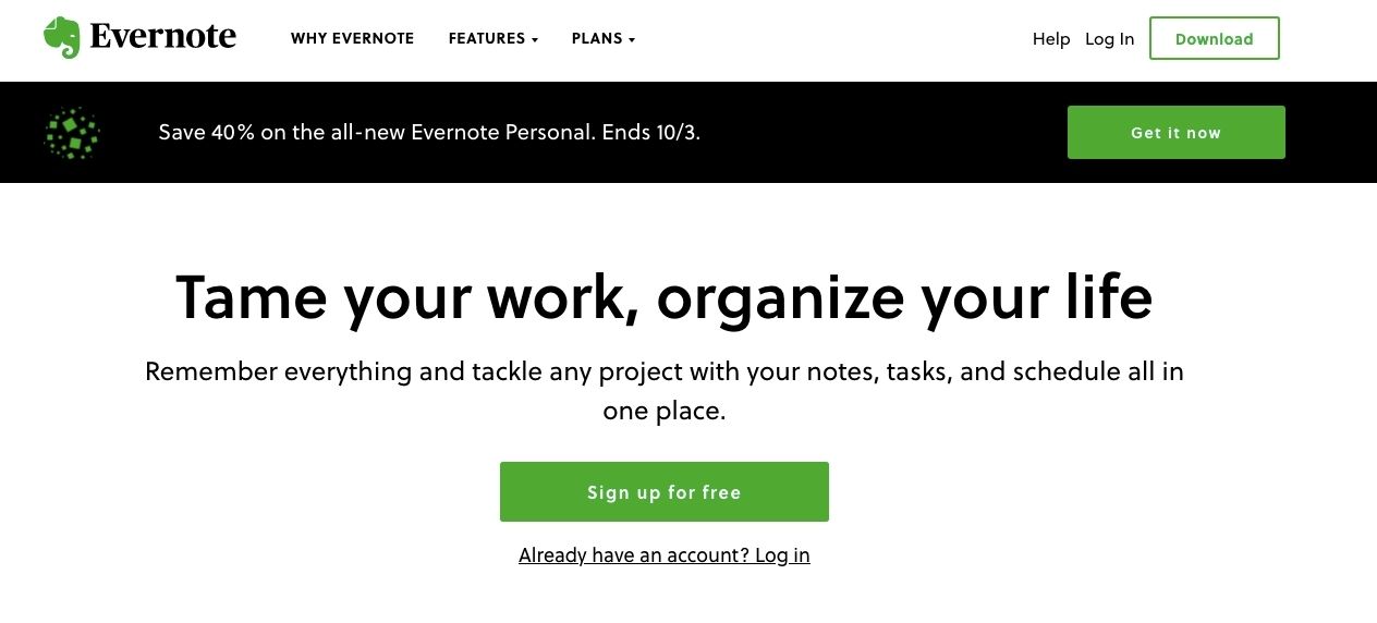 This is an image from the Evernote, a content marketing resource, website