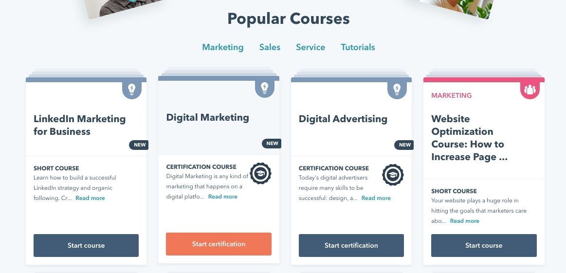 Hubspot Academy is a course for marketers to use to learn about SEO