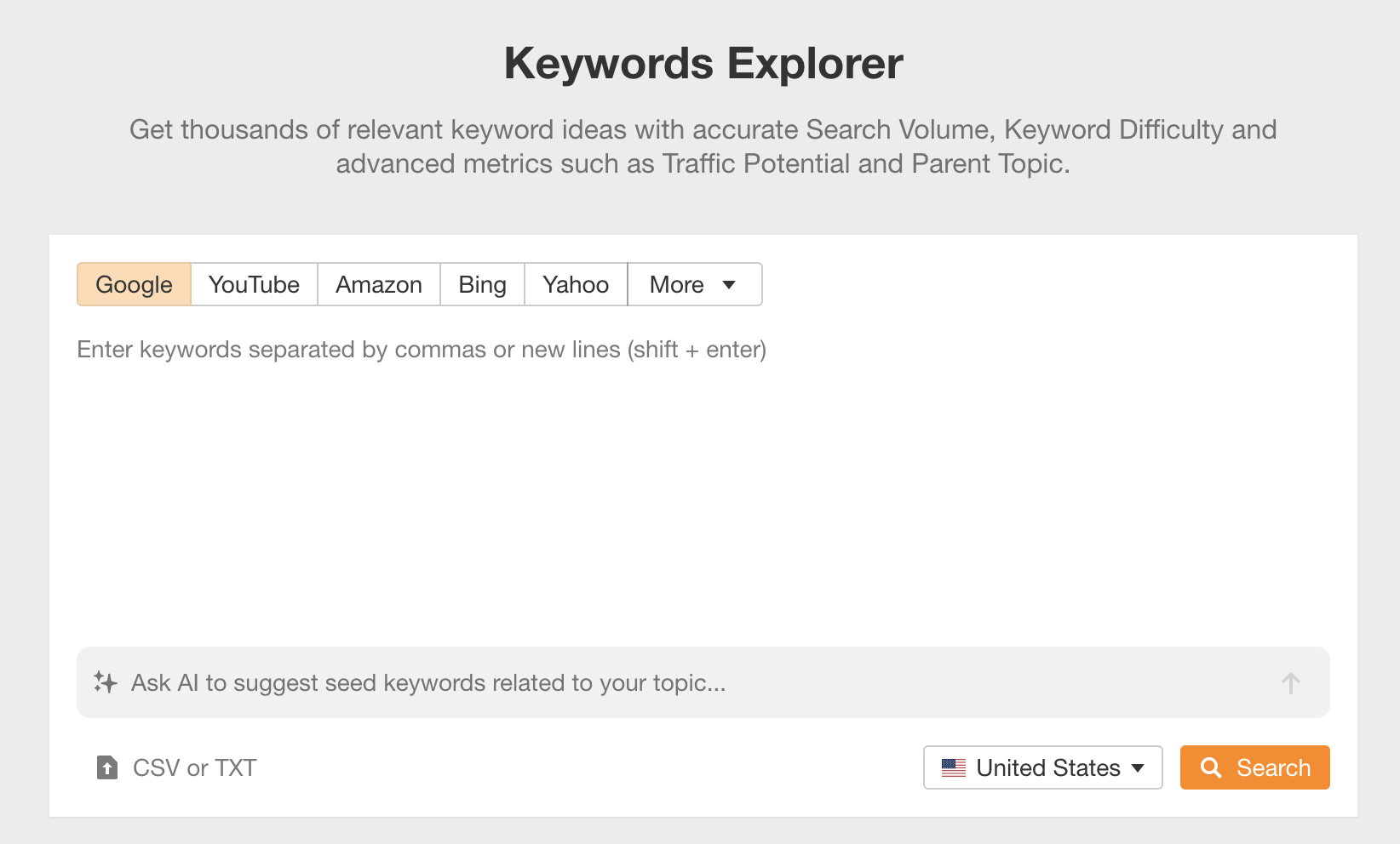 Ahrefs’ Keyword Explorer tool