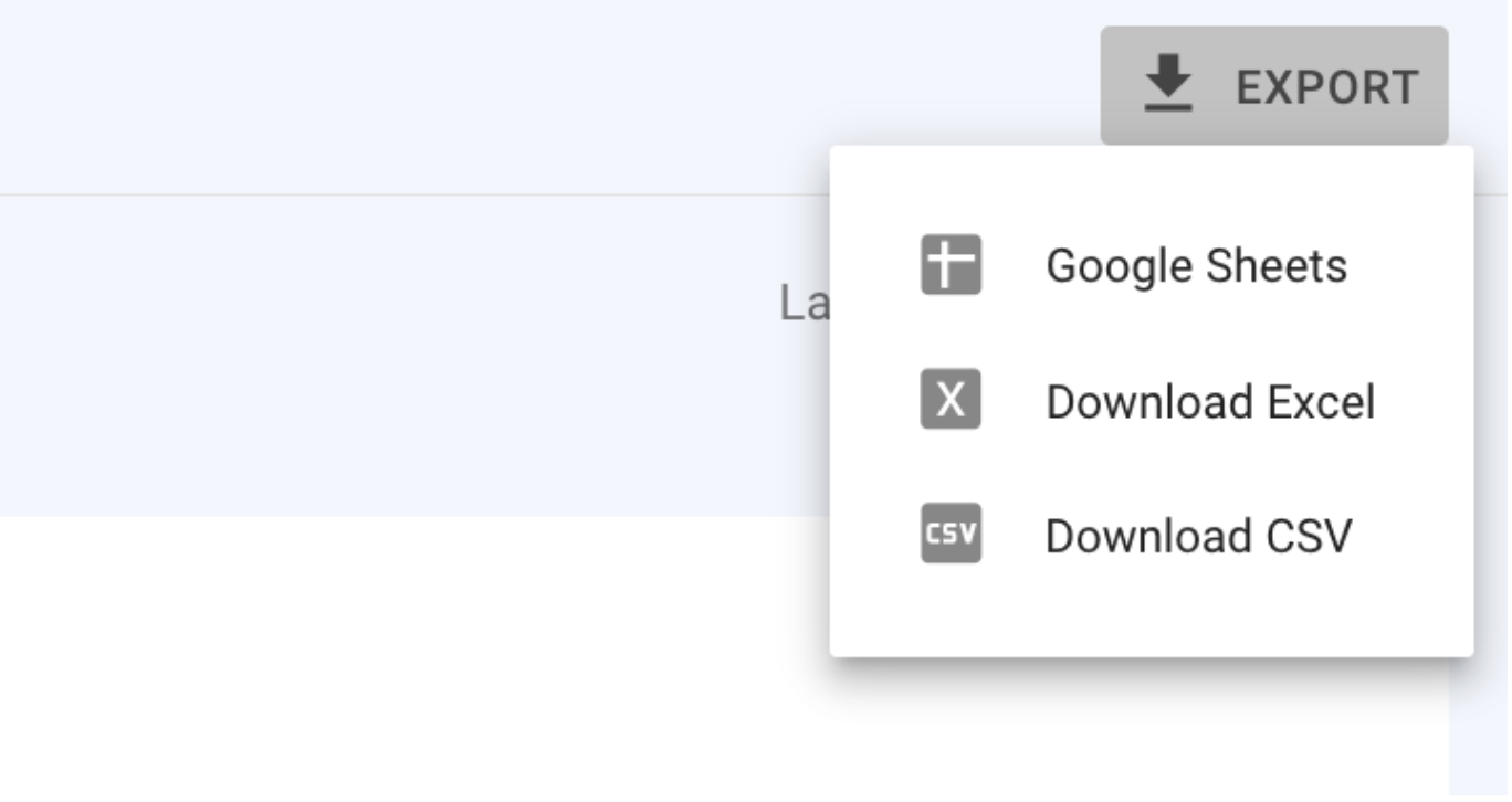 How to export data from GSC to a CSV file by clicking the Export button at the top right of the Google Search Console report.