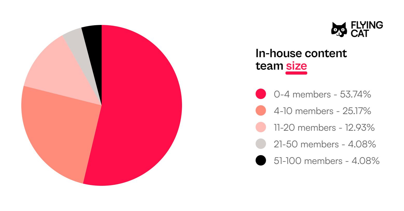 Pie chart showing team size