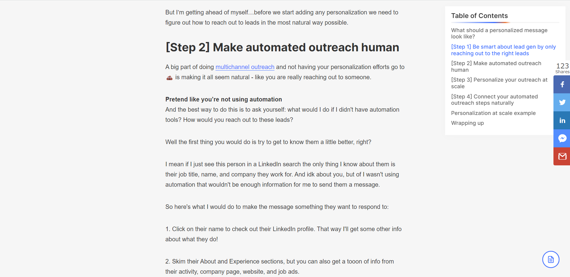 Step 2 is making automated outreach human 
