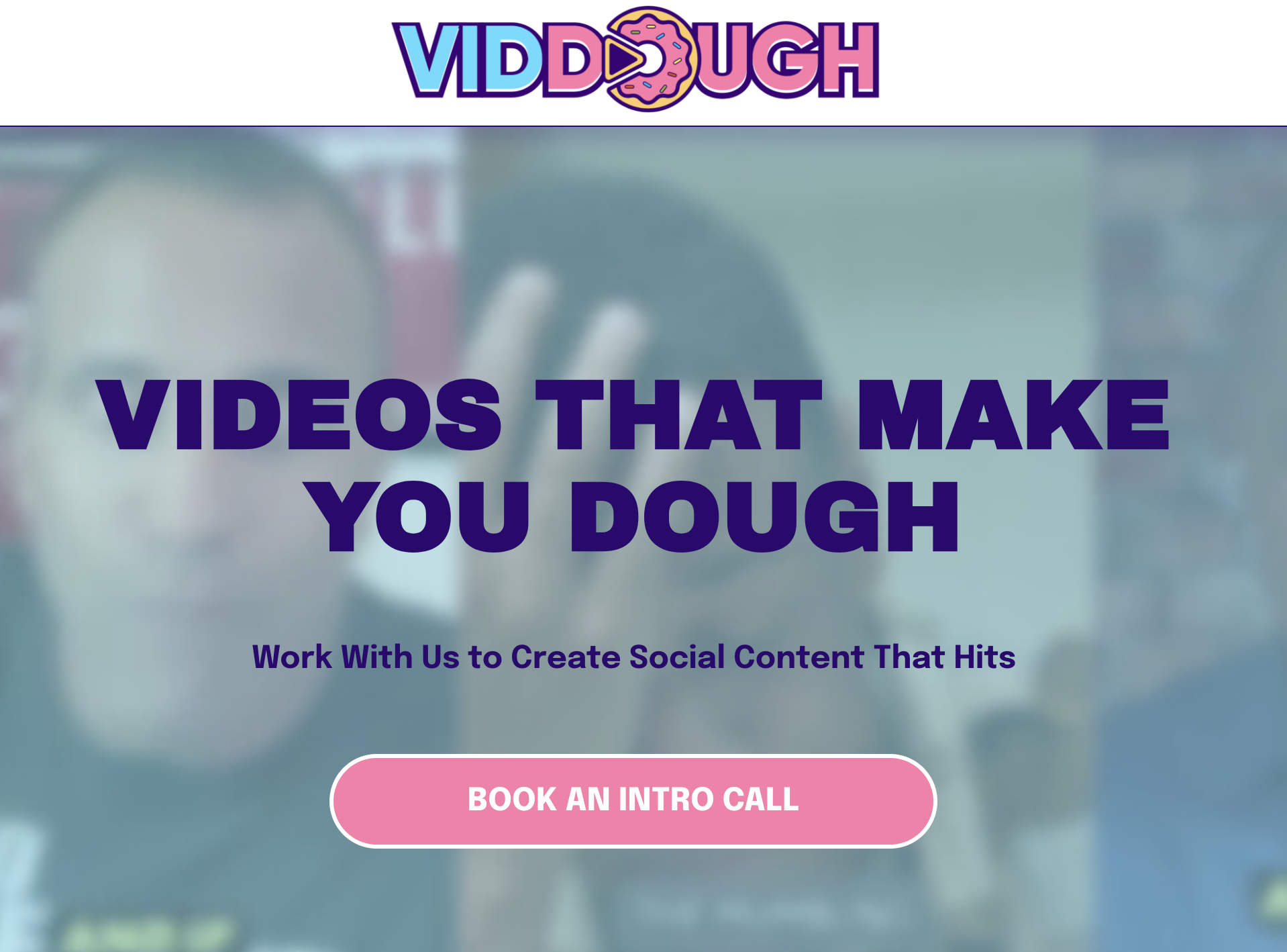 screenshot of the viddough wesite homepage